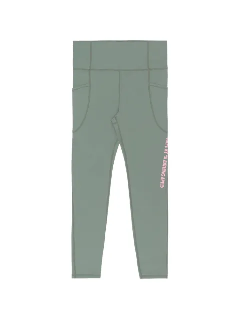 AAPE BY *A BATHING APE® Moonface logo-print leggings Green AAPLIW4985XXI