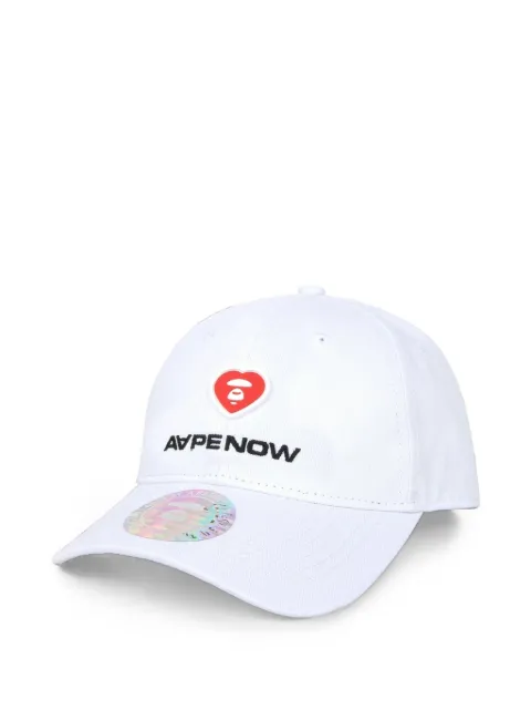 AAPE BY *A BATHING APE® Moonface heart-patch baseball cap Black AAPCPM5202XXK