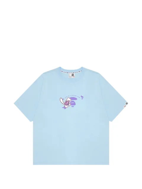 AAPE BY *A BATHING APE® rabbit-embroidered T-shirt Blue AAPTEW1318XXK