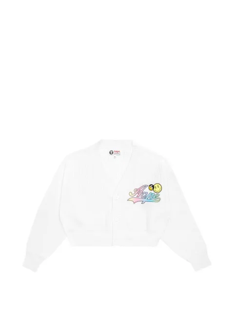 AAPE BY *A BATHING APE® logo-patch cropped cardigan White AAPKNW3878XXI