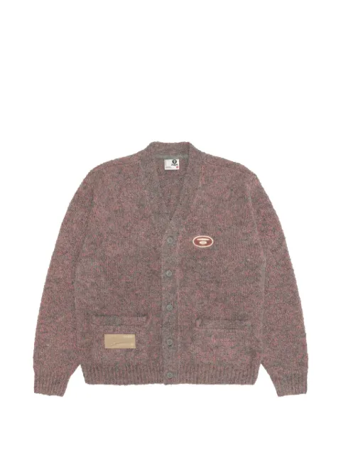 AAPE BY *A BATHING APE® Moonface button-down cardigan Grey AAPKNMD305XAP