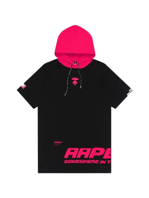 AAPE BY *A BATHING APE® colour-block hooded mini dress Black AAPDSW8350XXE