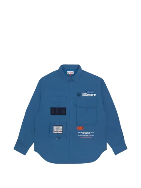 AAPE BY *A BATHING APE® Moonface multi-pocket shirt Blue AAPSTM8397XXI