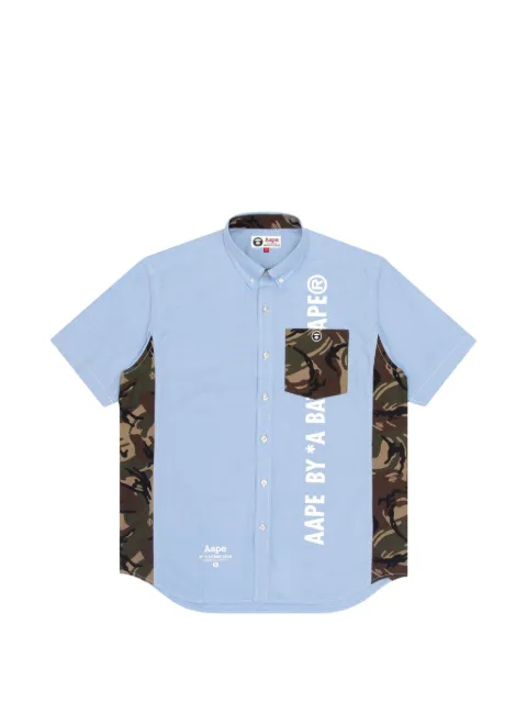 AAPE BY *A BATHING APE® camouflage-print panelled shirt Blue AAPSRM8344XXE