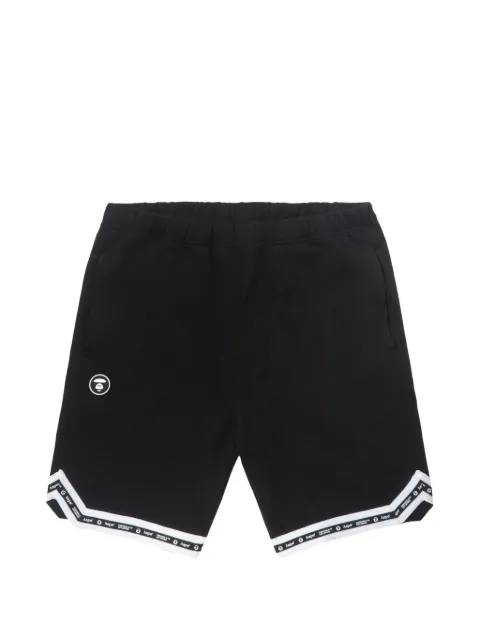 AAPE BY *A BATHING APE® Moonface logo-trim track shorts Black AAPSPM6988XXK