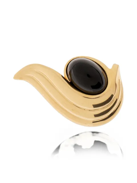 Ferragamo cabochon-embellished sculpted brooch Gold 798483