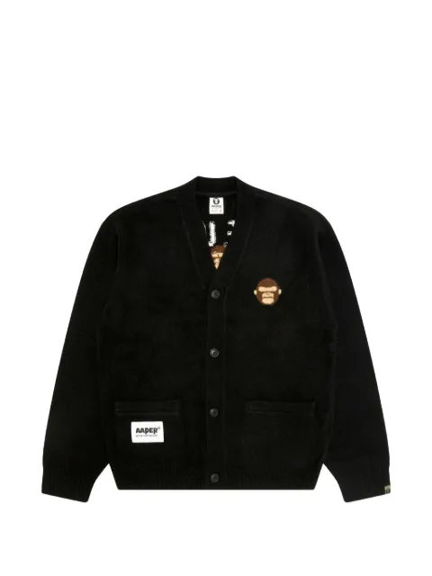 AAPE BY *A BATHING APE® AAPER v-neck cardigan Black AAPKNMD306XXP
