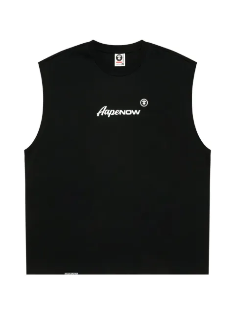 AAPE BY *A BATHING APE® Moonface logo-patch tank top Black AAPTKM1608XXO