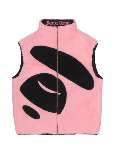 AAPE BY *A BATHING APE® Moonface reversible down vest Pink AAPDNW7562XXJ