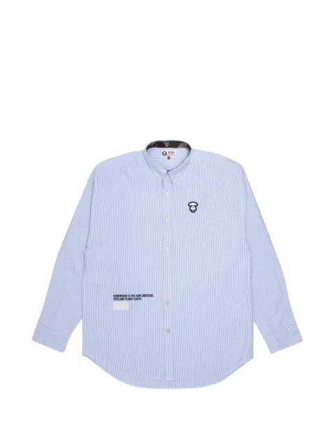AAPE BY *A BATHING APE® striped button-down shirt Blue AAPSTM8369XAG