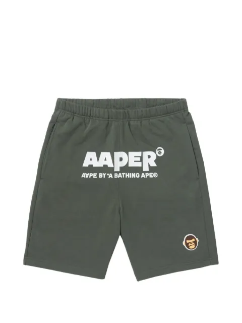 AAPE BY *A BATHING APE® AAPER Alfa patch sweat shorts Grey AAPSPMA607XXK