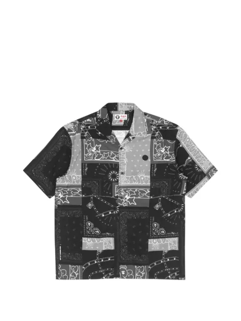 AAPE BY *A BATHING APE® Moonface bandana-print shirt Black AAPSRM8405XXI