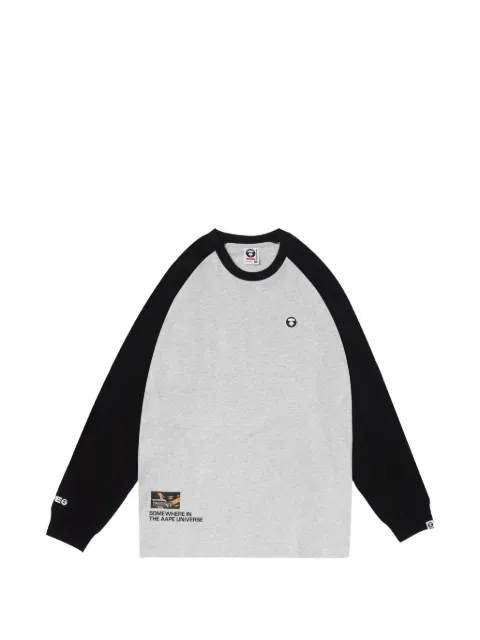 AAPE BY *A BATHING APE® Moonface raglan long-sleeve T-shirt Grey AAPLTM1019XXL