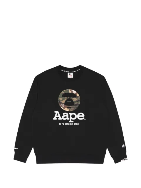 AAPE BY *A BATHING APE® Moonface camo-print sweater Black AAPSWM3976XXJ