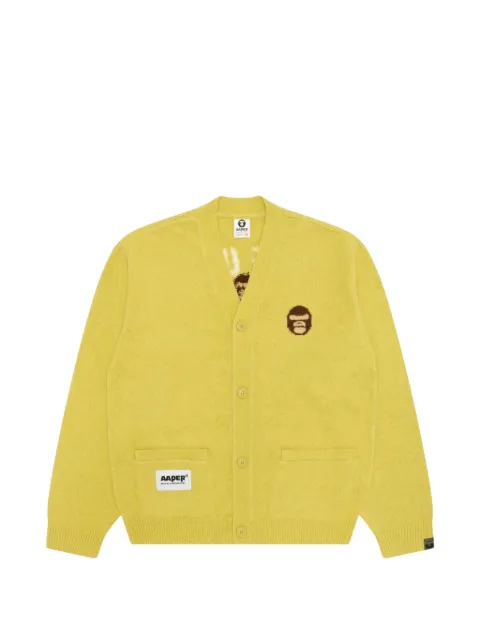 AAPE BY *A BATHING APE® AAPER v-neck cardigan Yellow AAPKNMD306XXP
