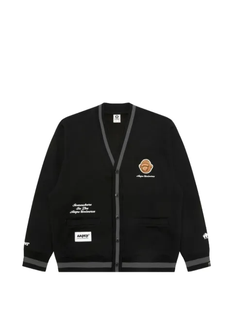 AAPE BY *A BATHING APE® AAPER logo-patch cardigan Black AAPSWMC374XXP