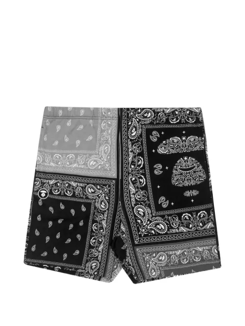 AAPE BY *A BATHING APE® Moonface bandana-print shorts Black AAPSPM6744XXG