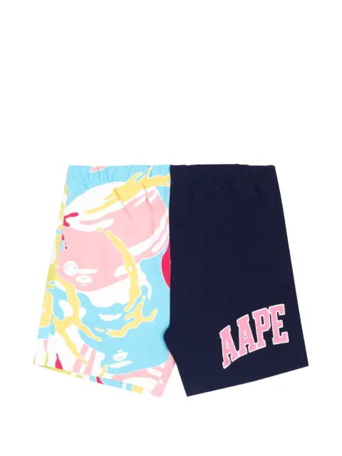 AAPE BY *A BATHING APE® Aape head logo panelled shorts Blue AAPSPW6873XXI