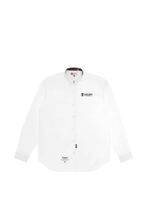 AAPE BY *A BATHING APE® logo-print button-down shirt White AAPSTM8340XXE