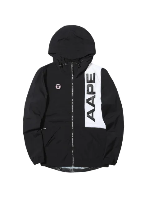 AAPE BY *A BATHING APE® panelled logo-print windbreaker Black AAPLJW7286XXC