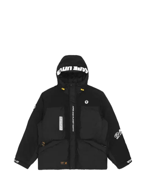 AAPE BY *A BATHING APE® Moonface panelled hooded jacket Black AAPDNM7553XXJ