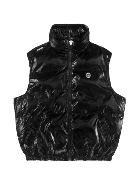 AAPE BY *A BATHING APE® Moonface glossy puffer gilet Black AAPVCM7550XXJ