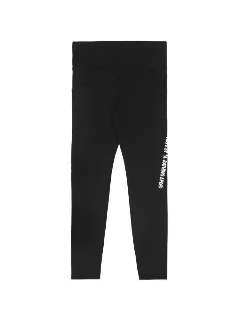 AAPE BY *A BATHING APE® Moonface patch-pocket leggings Black AAPLIW4985XXI