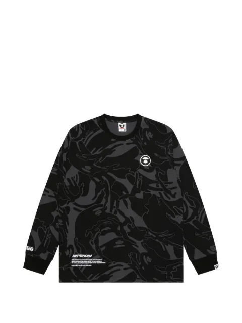 AAPE BY *A BATHING APE® Moonface-patch camo-print T-shirt Black AAPLTM1406XXL