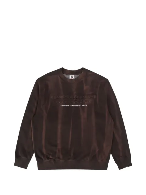 AAPE BY *A BATHING APE® embroidered tie-dye sweatshirt Brown AAPSWM3936XXJ