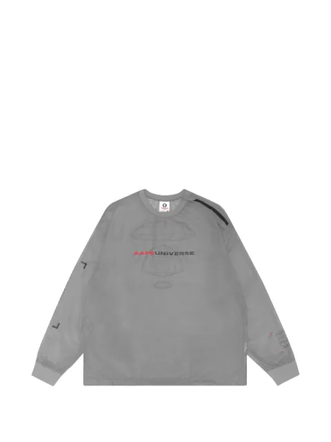 AAPE BY *A BATHING APE® sheer logo-print T-shirt Grey AAPTPM0497XAE