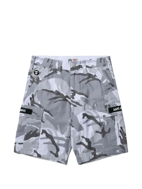 AAPE BY *A BATHING APE® Logo pocket camouflage-print logo-patch shorts White AAPSPM6495XAC