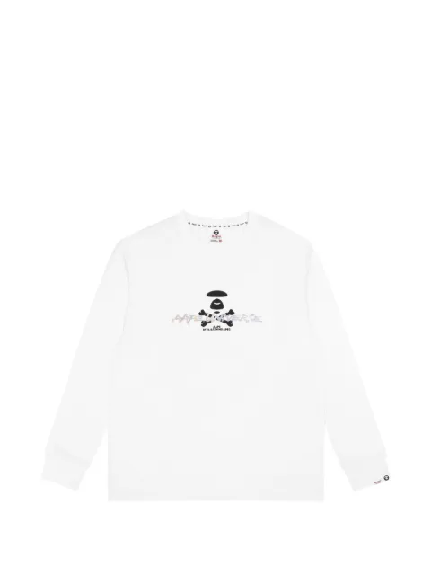 AAPE BY *A BATHING APE® Moonface graphic long-sleeve T-shirt White AAPLTM1239XXJ