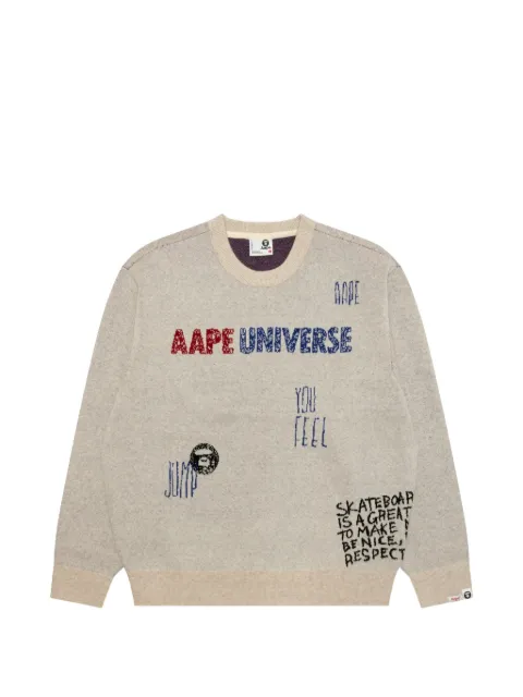 AAPE BY *A BATHING APE® AAPEUNVS graphic-print sweater Neutrals AAPKNMD301XXP