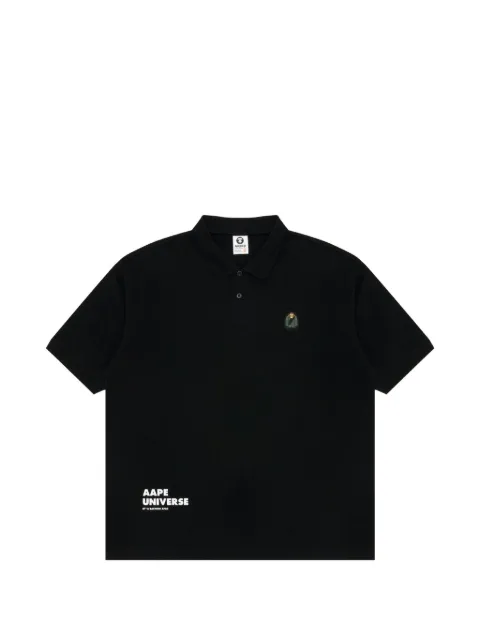 AAPE BY *A BATHING APE® AAPER patch polo shirt Black AAPPOM1255XXM