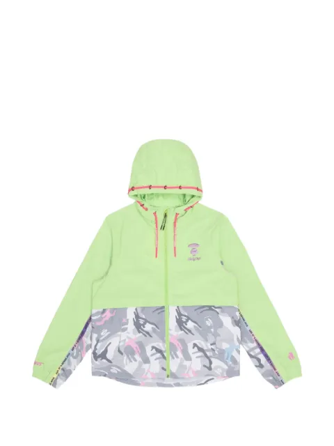 AAPE BY *A BATHING APE® Moonface camouflage-panel hooded jacket Green AAPLJW7585XXK