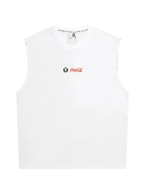 AAPE BY *A BATHING APE® x Coca-Cola logo-patch tank top White AAPTKM9792XXQ