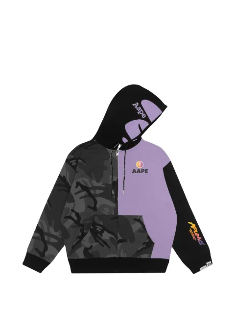 AAPE BY *A BATHING APE® colour-block camouflage-print hoodie Black AAPSWW3682XXE