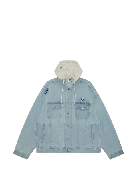 AAPE BY *A BATHING APE® Moonface logo hooded denim jacket Blue AAPLJM7661XXN