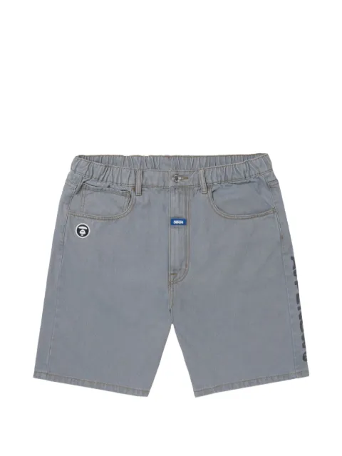 AAPE BY *A BATHING APE® Moonface embroidered shorts Blue AAPSPMA603XAK