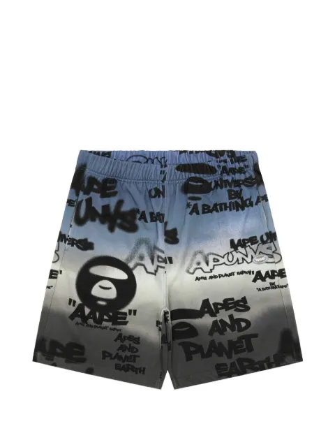 AAPE BY *A BATHING APE® AAPEUNVS graffiti-print sweat shorts Grey AAPSPMD618XXQ