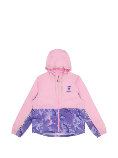 AAPE BY *A BATHING APE® Moonface camouflage-panelled hooded jacket Pink AAPLJW7585XXK