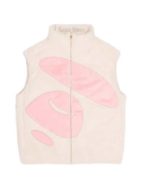 AAPE BY *A BATHING APE® Moonface reversible down vest Pink AAPDNW7562XXJ