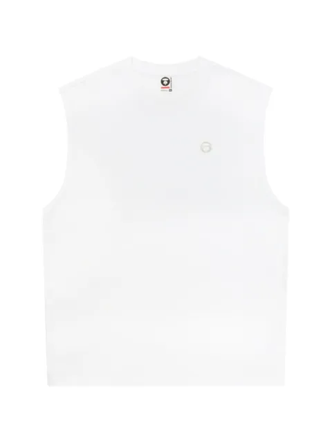AAPE BY *A BATHING APE® Moonface logo-patch tank top White AAPTKM1805XXQ