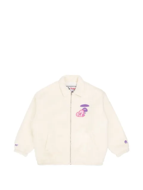 AAPE BY *A BATHING APE® Moonface zip-up fleece jacket White AAPJKW7567XAJ
