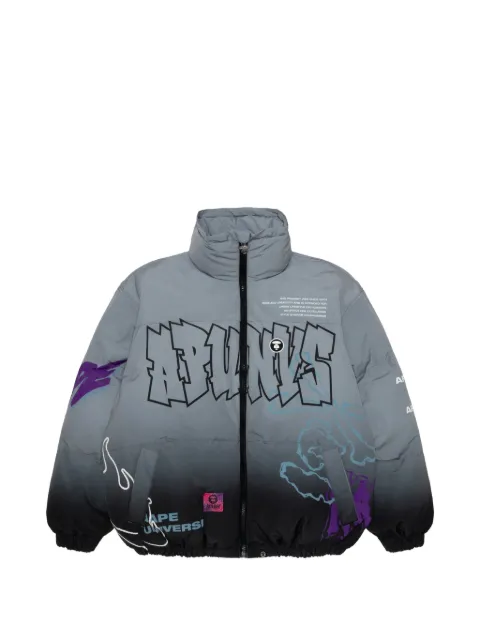 AAPE BY *A BATHING APE® Moonface gradient-print down jacket Grey AAPJKM7546XXJ