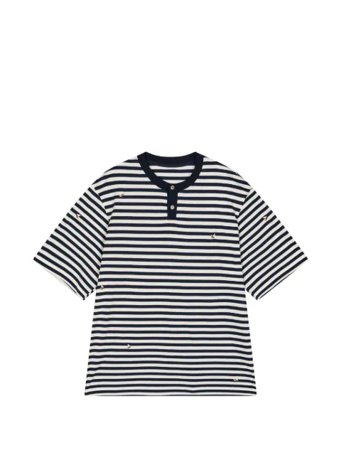 CROQUIS sailboat-embroidery striped T-shirt White 9Q8113270
