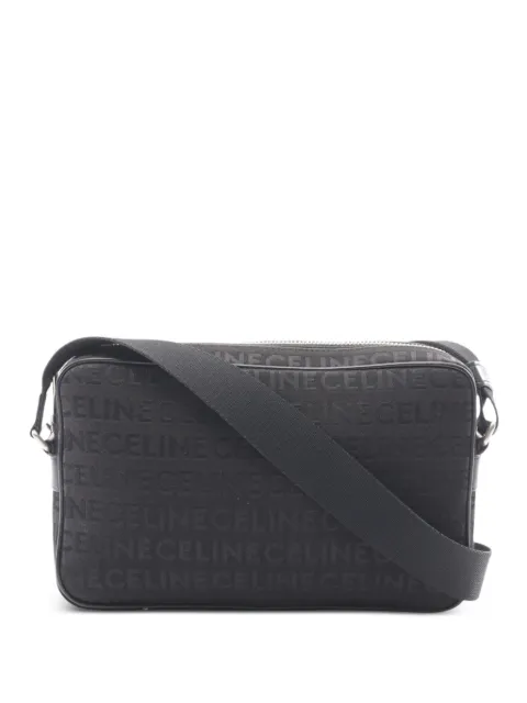 Celine Pre-Owned 2021-2024 Canvas Logo crossbody bag Black ROTE7HX5WAN6A22C