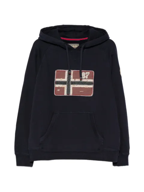 Napapijri B-Archive logo-patch drawstring hoodie Blue NP0A8BBQ