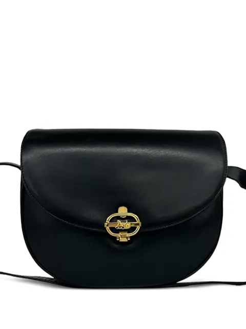 Celine Pre-Owned 20th Century Leather Carriage crossbody bag Black HAR3SK4W0OO0BAYG