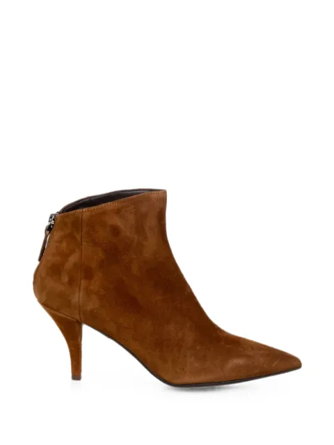 Chantal pointed-toe rear-zip ankle boots Brown 3342CAMOSCIOSIGARO
